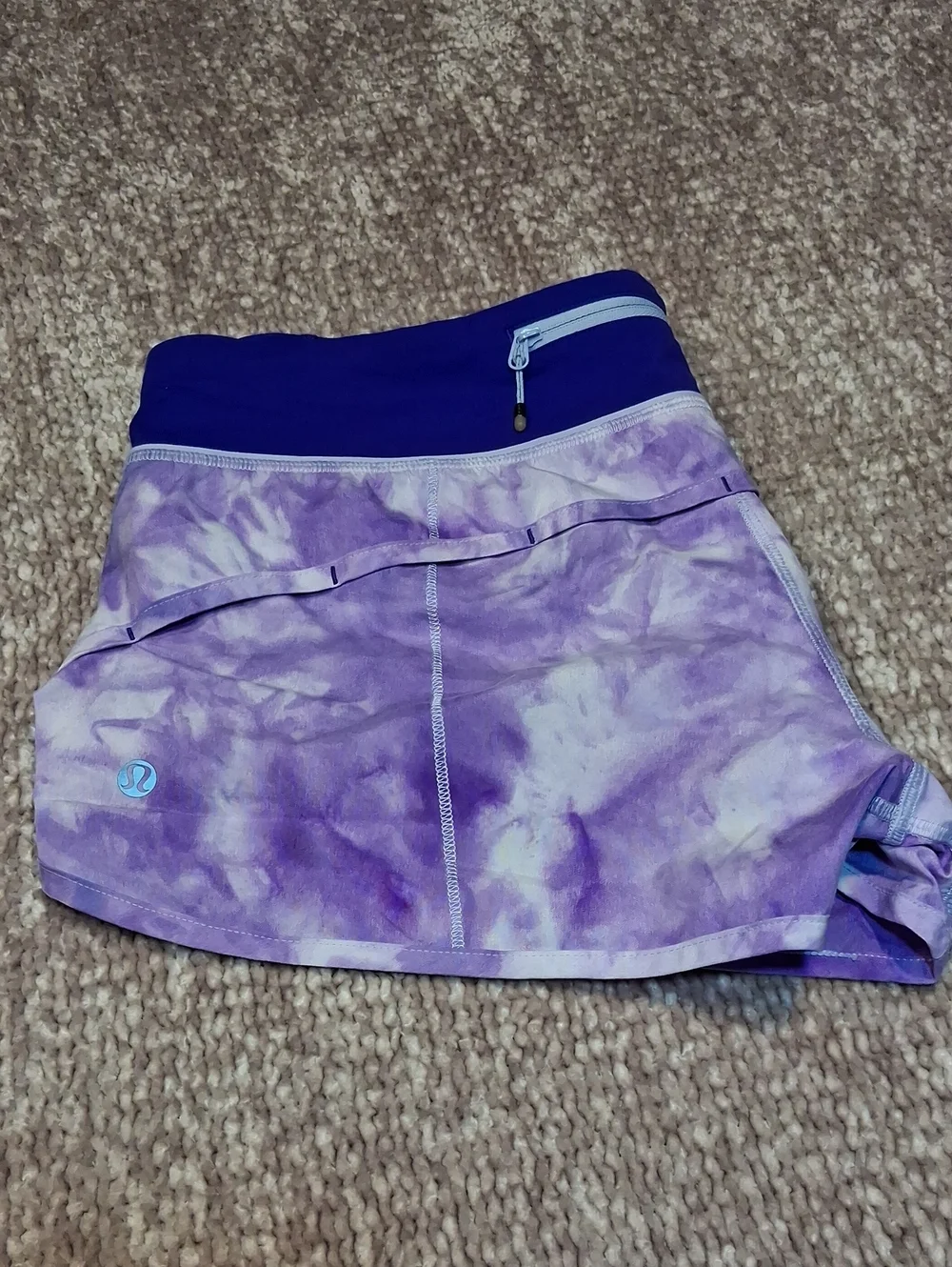 lululemon athletica Purple Tie-Dye Layered Workout Shorts